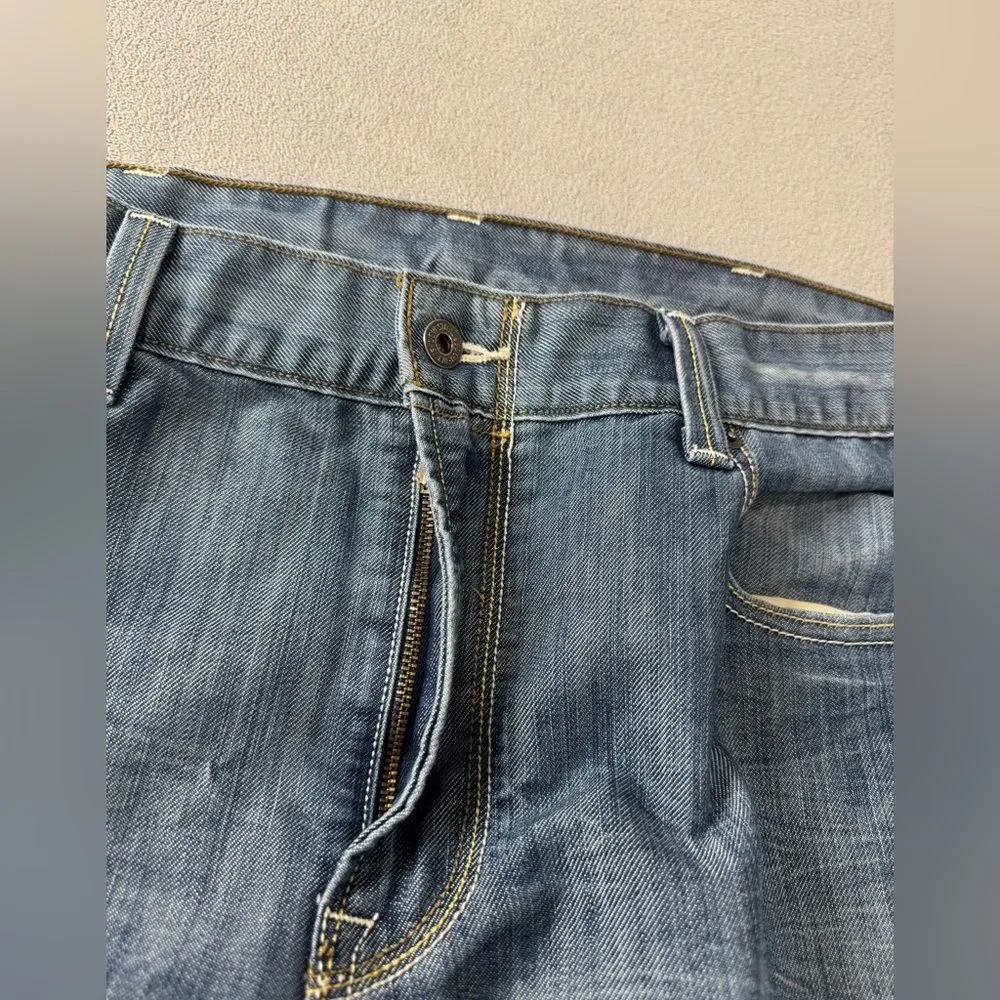 Levi’s 514 38X 32 Slim Straight Men’s Jeans Unique Pocket & Multi Color Stitch